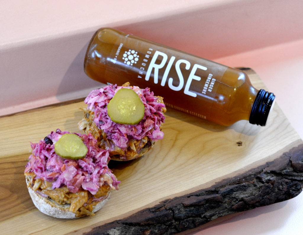 Vegan Pulled Pork BreadBox RISE Kombucha