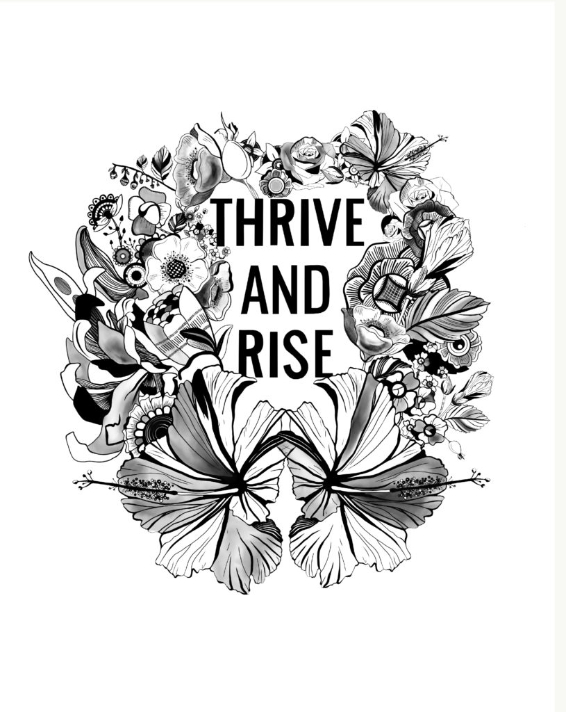 Jamie Smith THRIVE Art Studio RISE Kombucha illustration